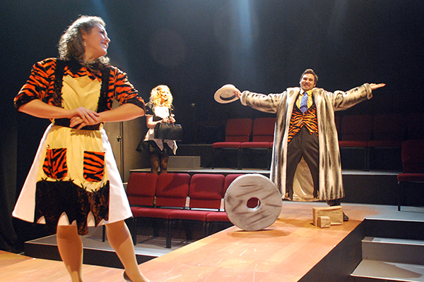 Two Students performing on stage
